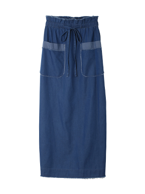 【/フランドル】メープル(Ｒ)デニム ロングスカート