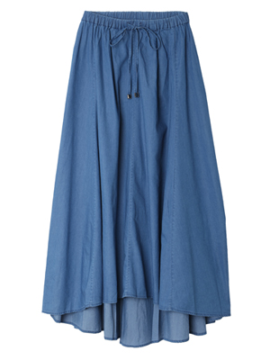 【イネド/フランドル】【13・15号】メープル(Ｒ)・マキシ丈デニムスカート