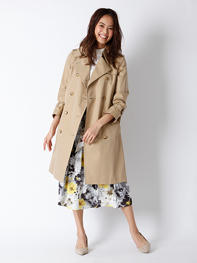 INED【春アウター】ロングトレンチコート