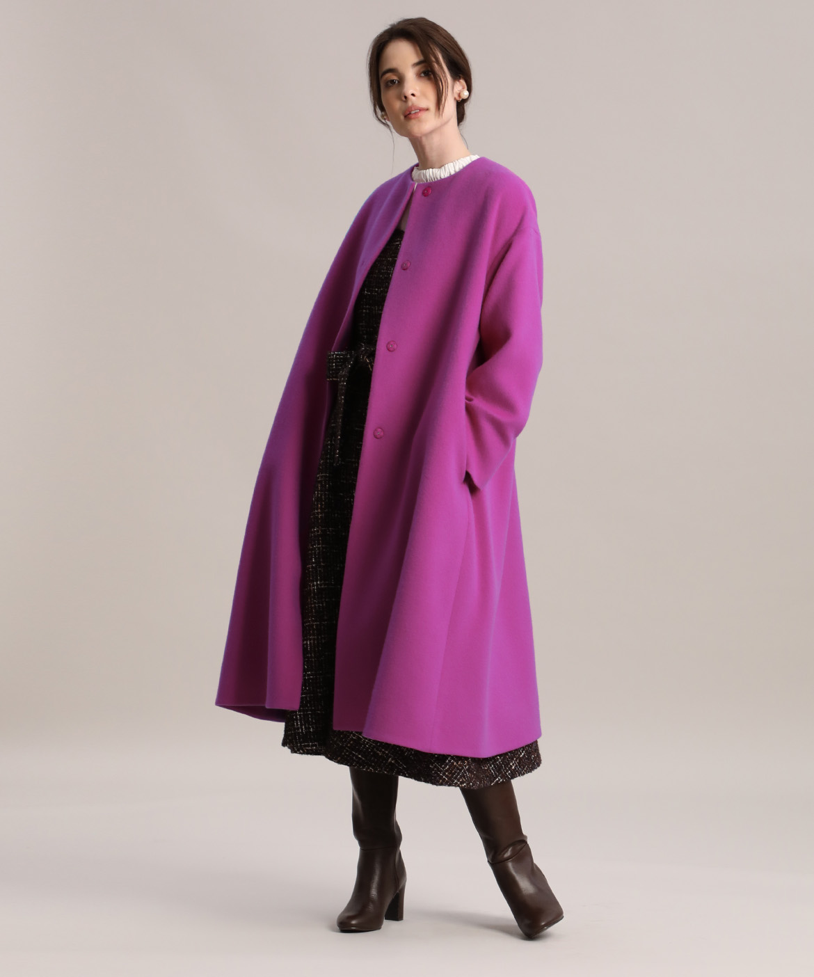 Maglie Par Ef De Aラインロングコート Super110 S Wool