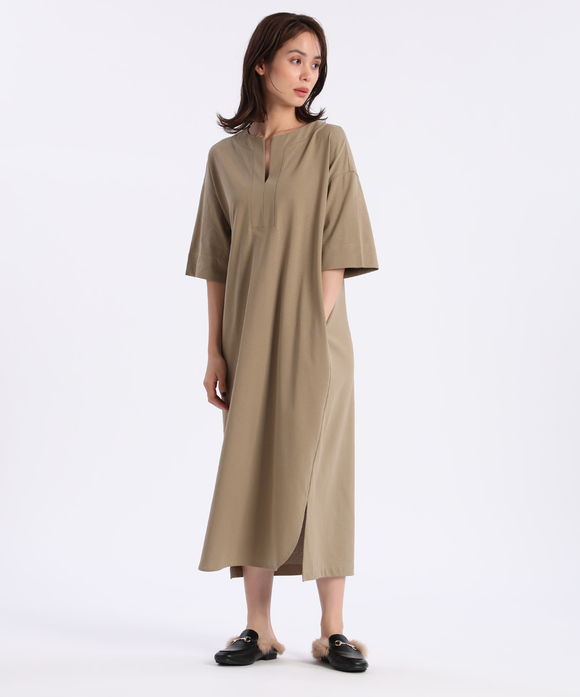 大きいサイズ カフタンカットワンピース Ined Superior Closet L スペーリアクローゼット フランドル Flandre オンライン
