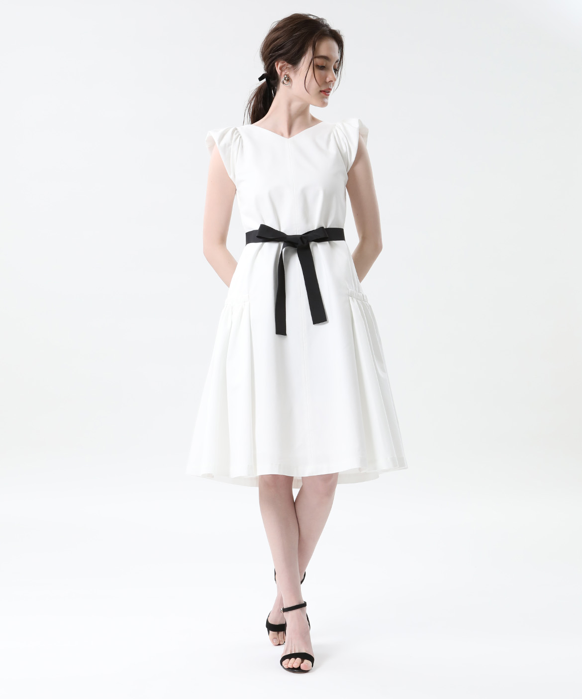 M Maglie Le Cassetto フリルスリーブデニムワンピース M Maglie Le Cassetto エム マーリエ ル カセット フランドル Flandre オンライン