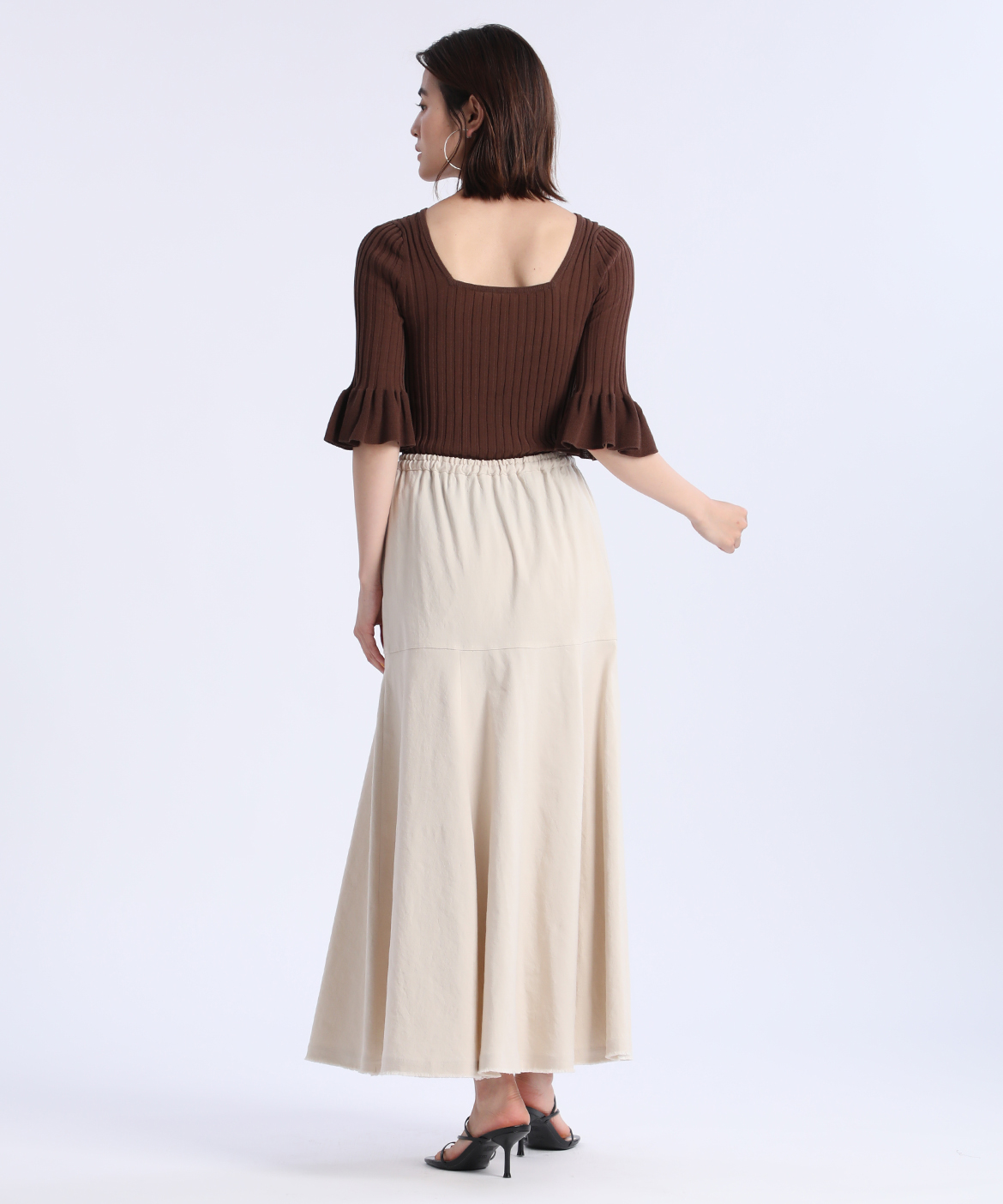 Ined30th スタイリスト 辻直子コラボ シンプル華やかフレアスリーブニット Ined イネド フランドル Flandre オンライン