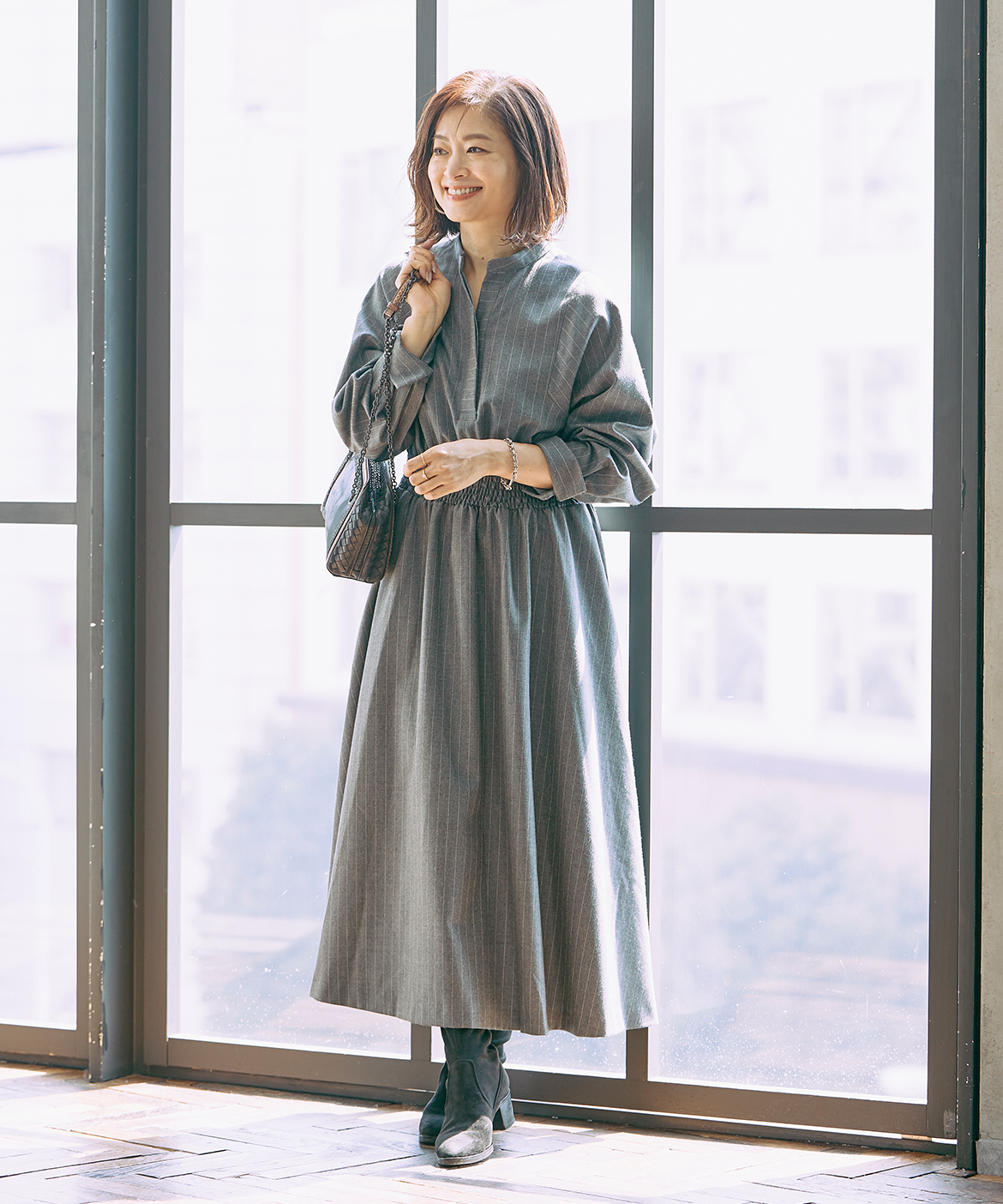 大きいサイズ 洒落見えフレアワンピース 三尋木奈保コラボ Ined Superior Closet L スペーリアクローゼット フランドル Flandre オンライン