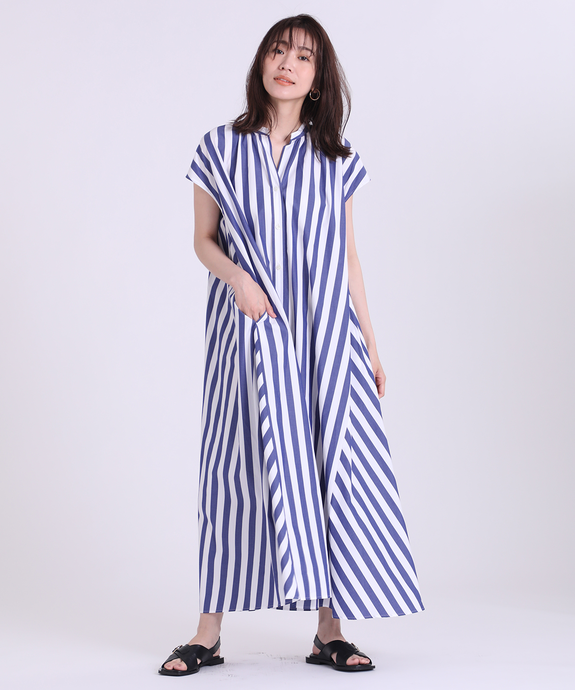 日本最大の フランドル ストライプ ワンピース Atak Com Br