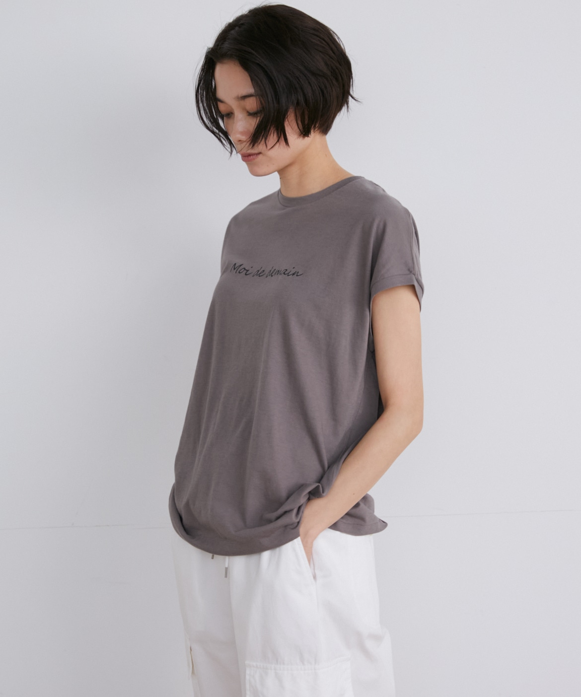 大きいサイズ》フレンチスリーブロゴTシャツ｜SUPERIOR CLOSET L 