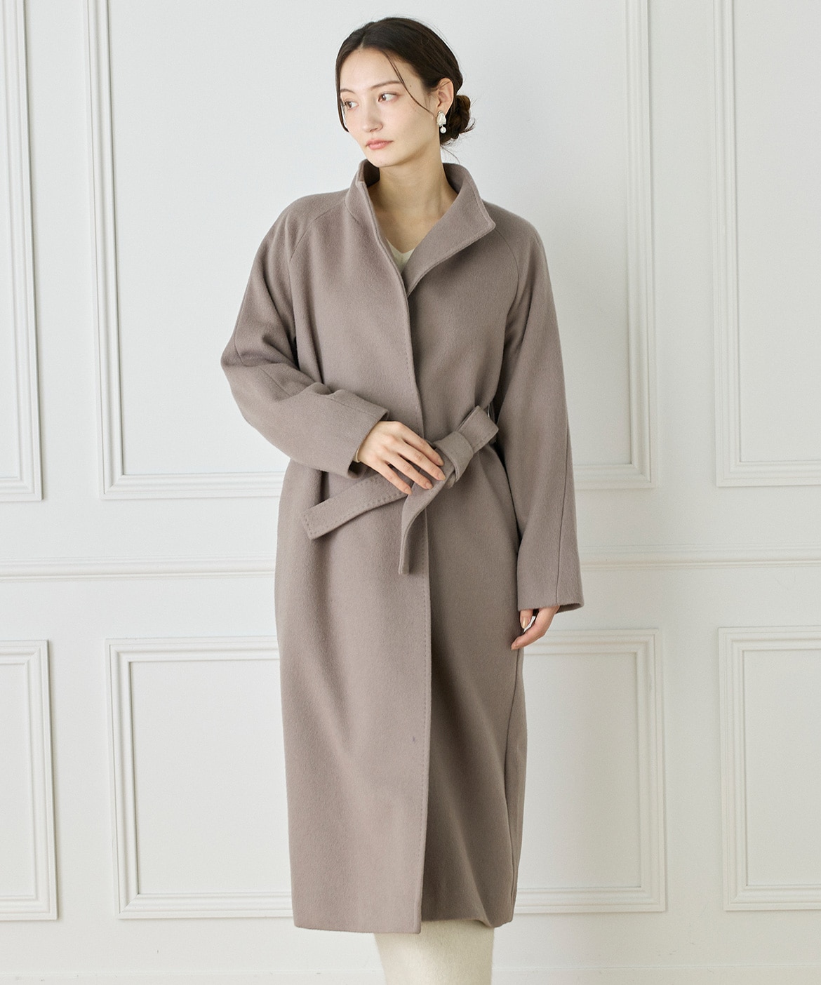 INEDコート INED ネイビーツイード ロングコート 【公式通販】