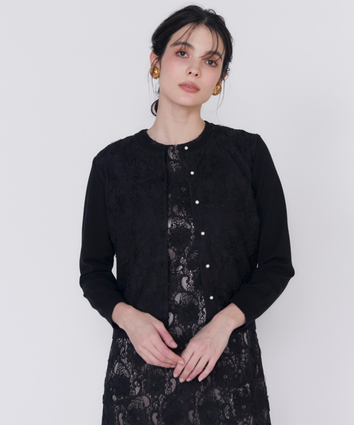 3D刺繍レースカーディガン《Maglie White》｜Maglie le cassetto