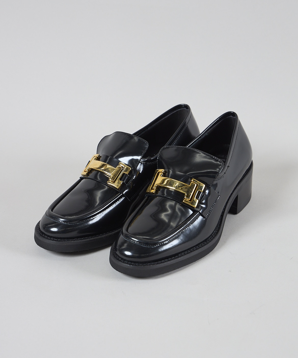 極美品 ルカグロッシ ビットローファー 36 厚底 本革 黒 金色 イタリア 極美品 ルカグロッシ ビットローファー 36 厚底 本革 黒 金色 イタリア