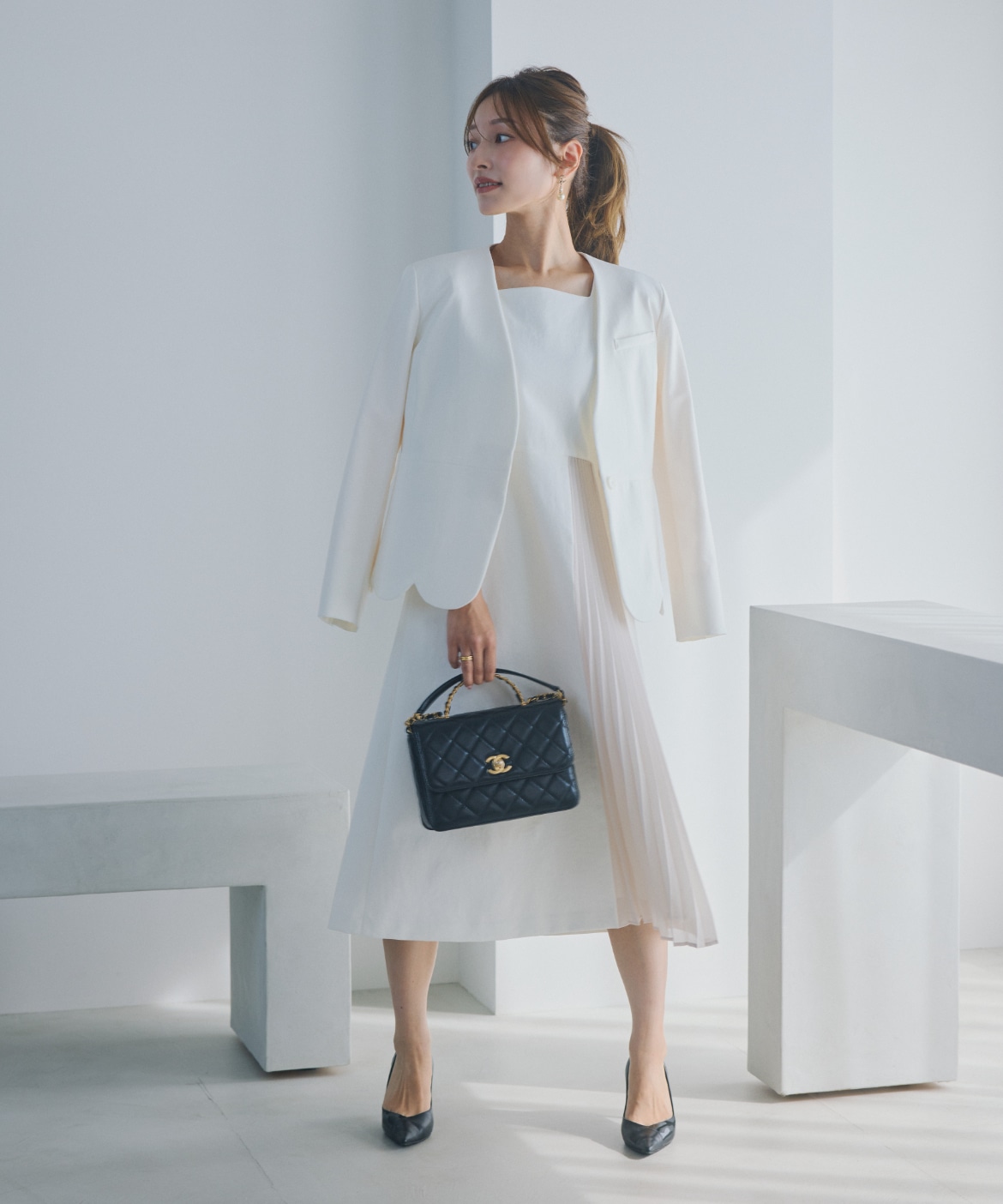 Riho　1113 プラスサイズ》ハンサムスカラップジャケット《M Maglie le cassetto