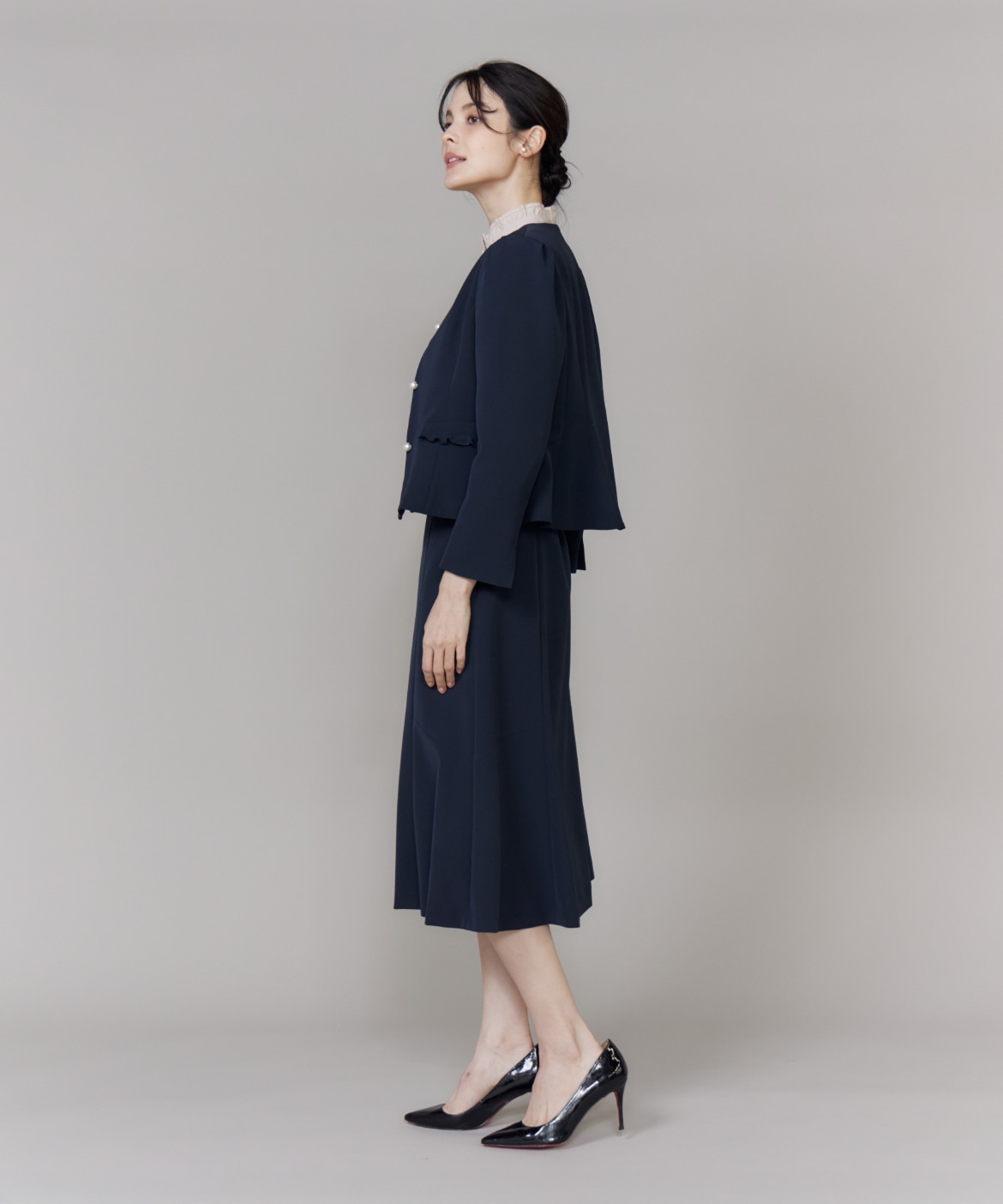 プラスサイズ》フリルフレアスカート《M Maglie le cassetto》｜Maglie