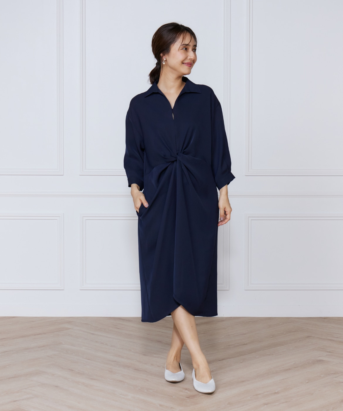 サテンツイストワンピース｜ef-de Black（エフデ ブラック