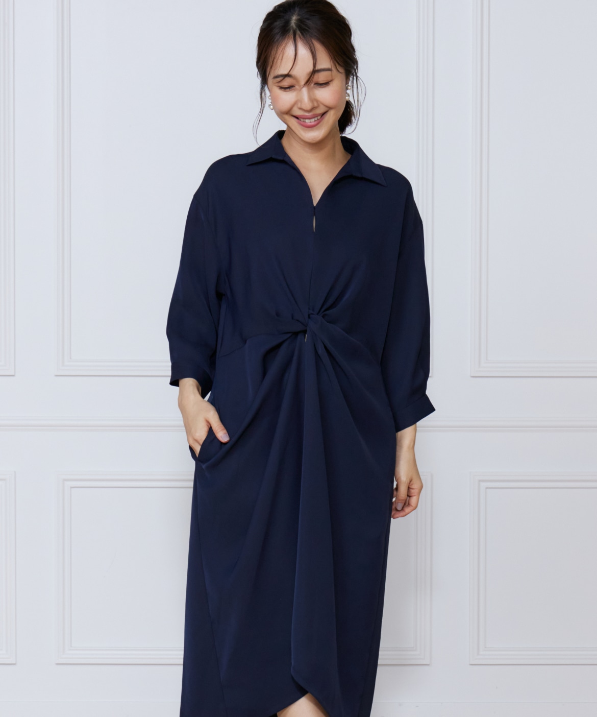 サテンツイストワンピース｜ef-de Black（エフデ ブラック