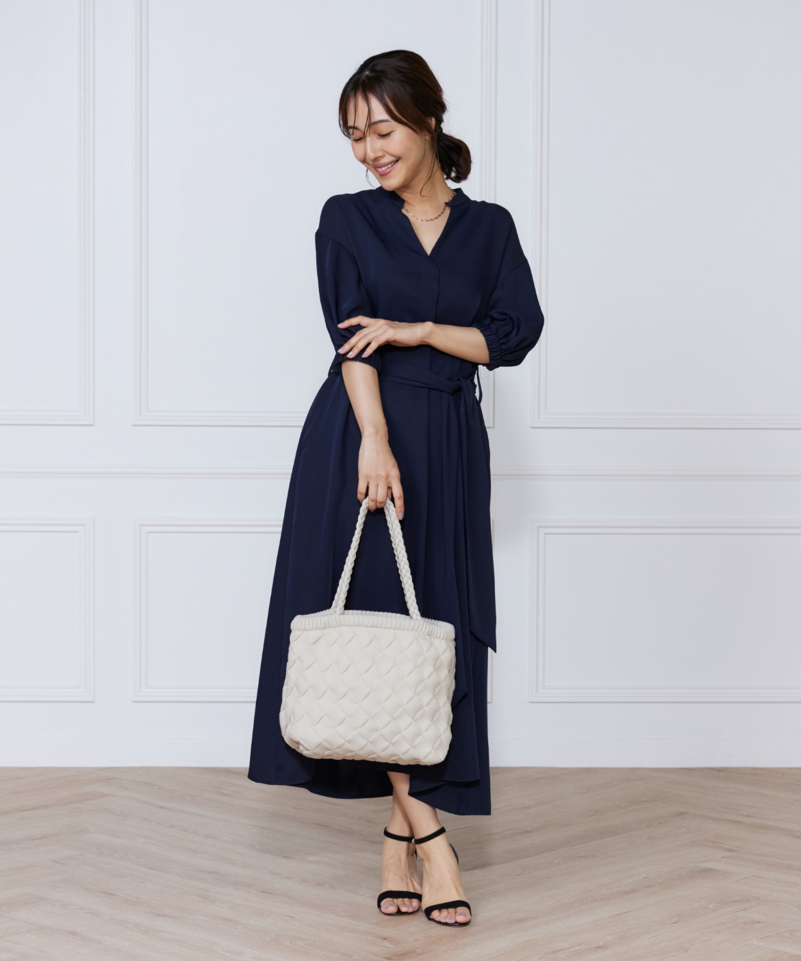 サテンツイストワンピース｜ef-de Black（エフデ ブラック