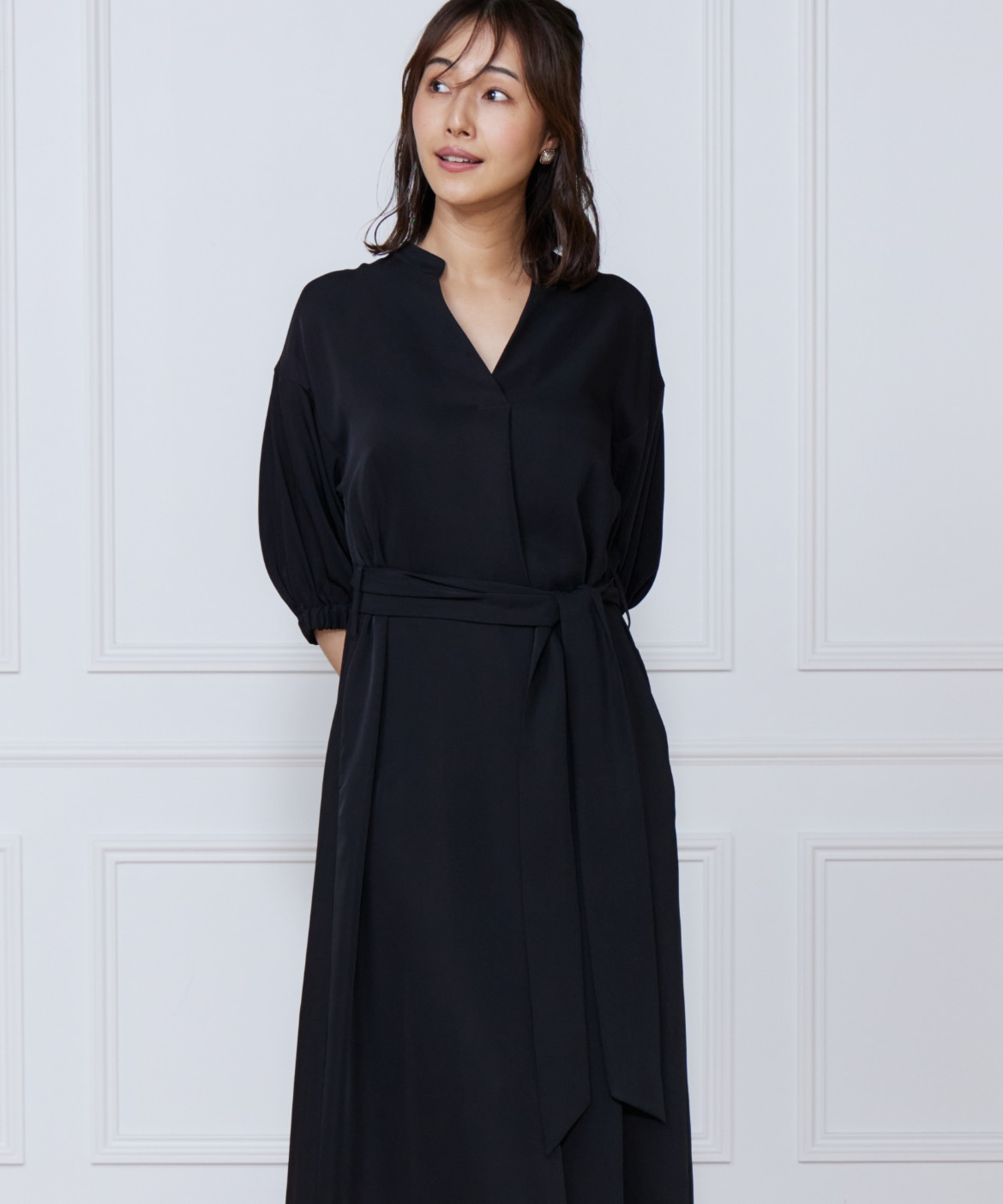 サテンツイストワンピース｜ef-de Black（エフデ ブラック