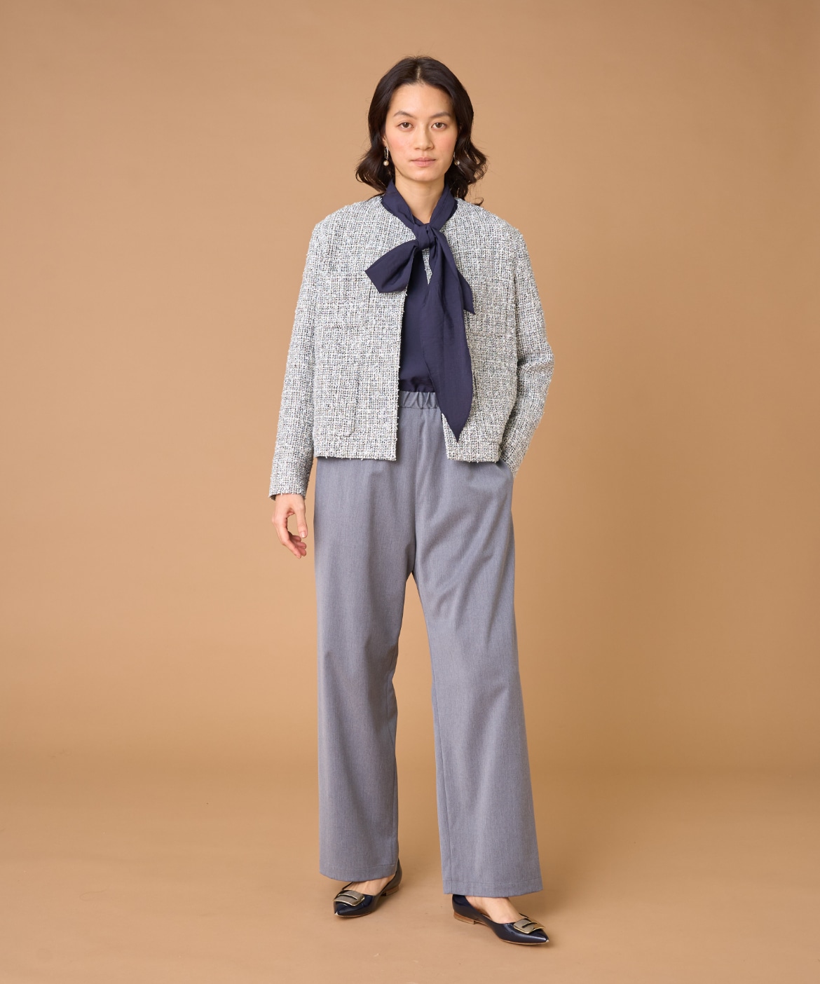 ツイードノーカラージャケット｜7-IDconcept.（セブンアイディ