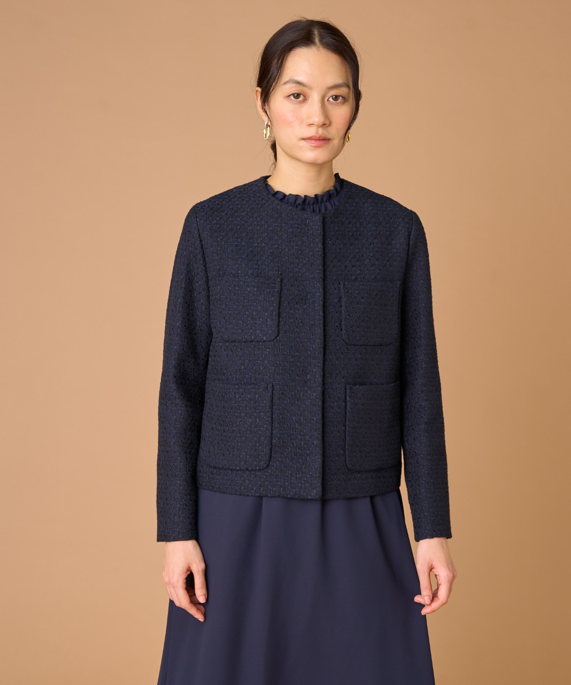 ツイードノーカラージャケット｜7-IDconcept.（セブンアイディ