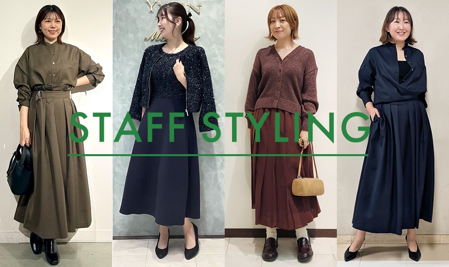 7-IDconcept. フレアスカート サテンナローセミフレアスカート｜7-IDconcept.（セブンアイディ