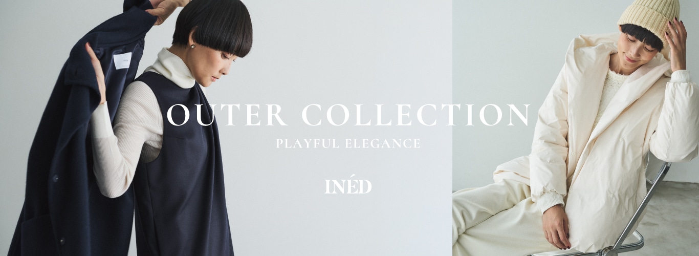 新品　INED イネド　ダッフルコート　オフホワイト系　11 メルトンダッフルコート（7144111008） | INED (Women