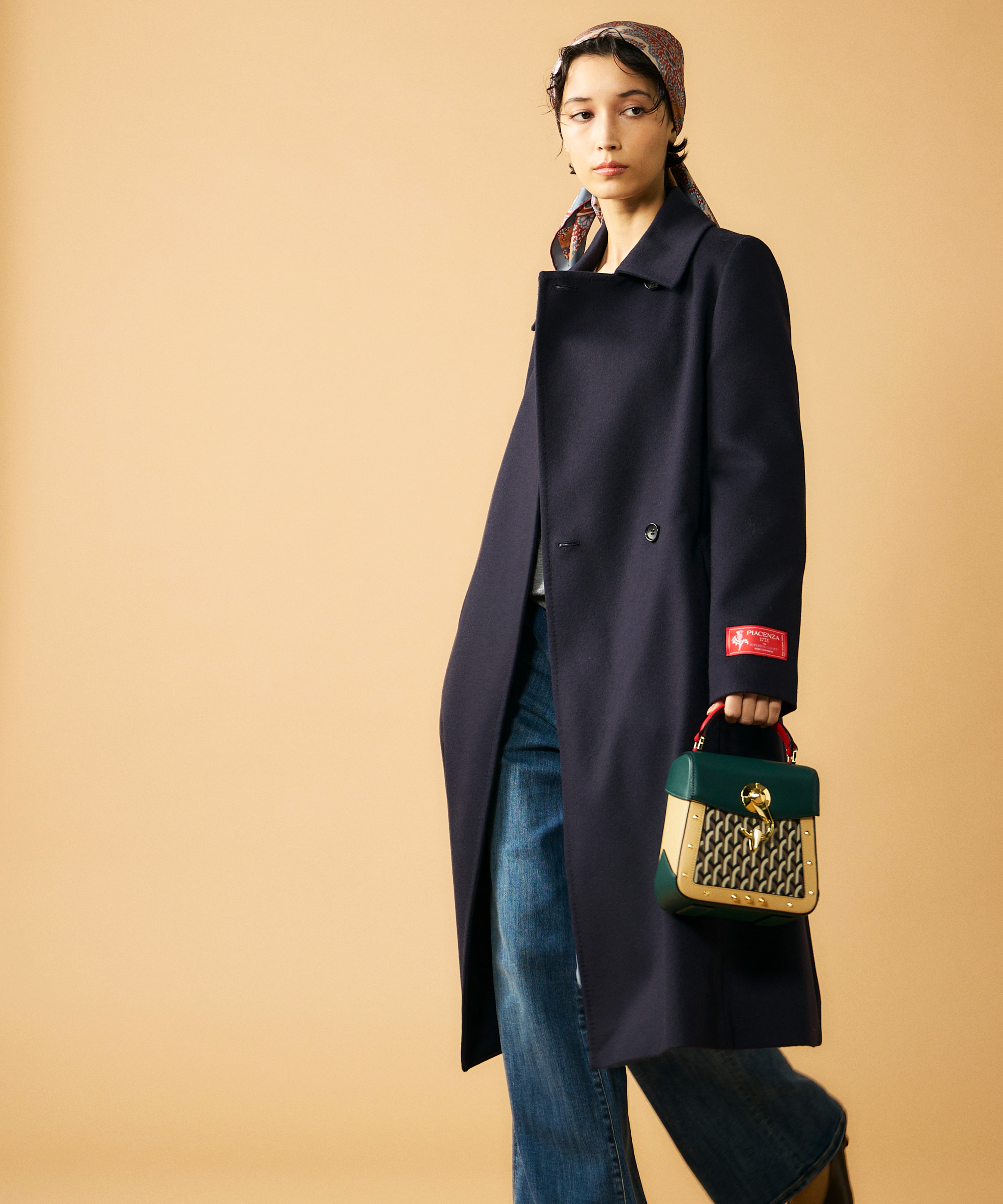 【美品】BORDERS at BALCONY ロングコート　カシミヤ　36 青 カシミヤ100%コレクション《CONTESSA》｜フランドル（FLANDRE）オンライン