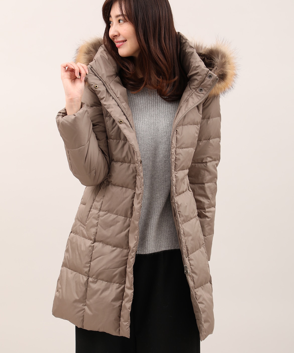 ef-de アンゴラベルテッドファーコート　7号　イネド　アナイ　IENA エフデ ファー付きアンゴラコート ブラック ef-de アンゴラ